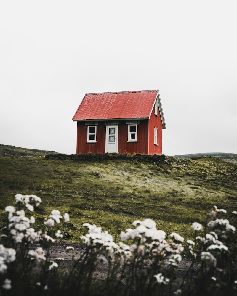 A-frame cabin in woods